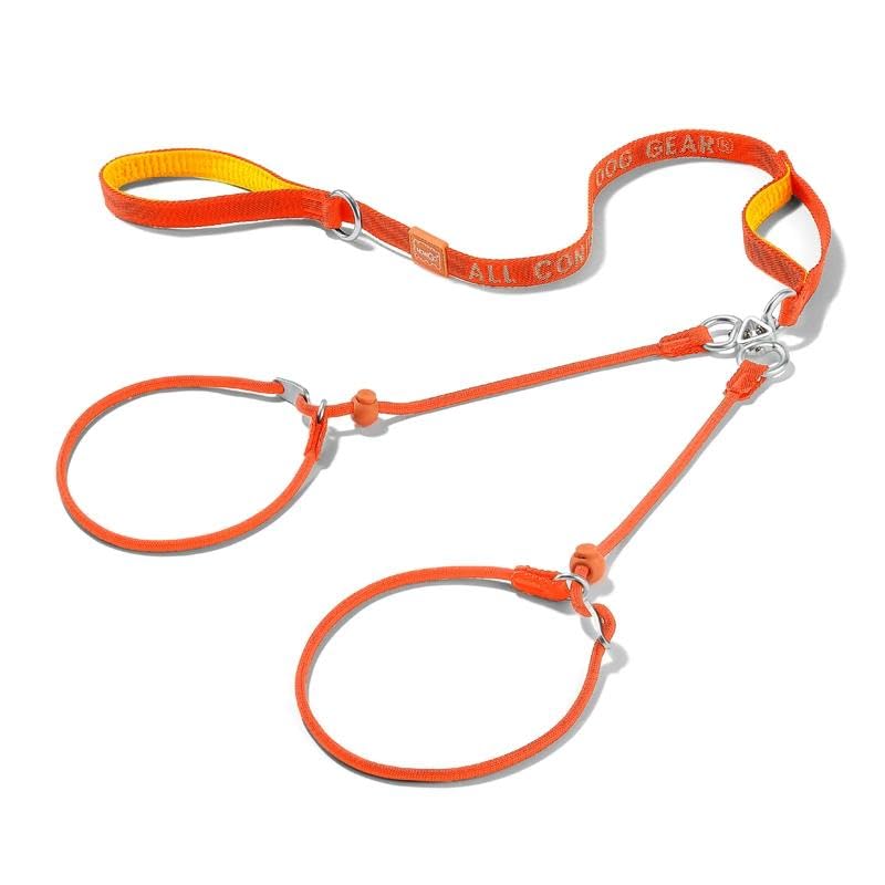 Howgo Double Slip Leash Slip Lead with Double Handles| Dual Dog Leash Lead for 2 Dogs,360° Swivel No Tangle | Dog Training Leash and Collar