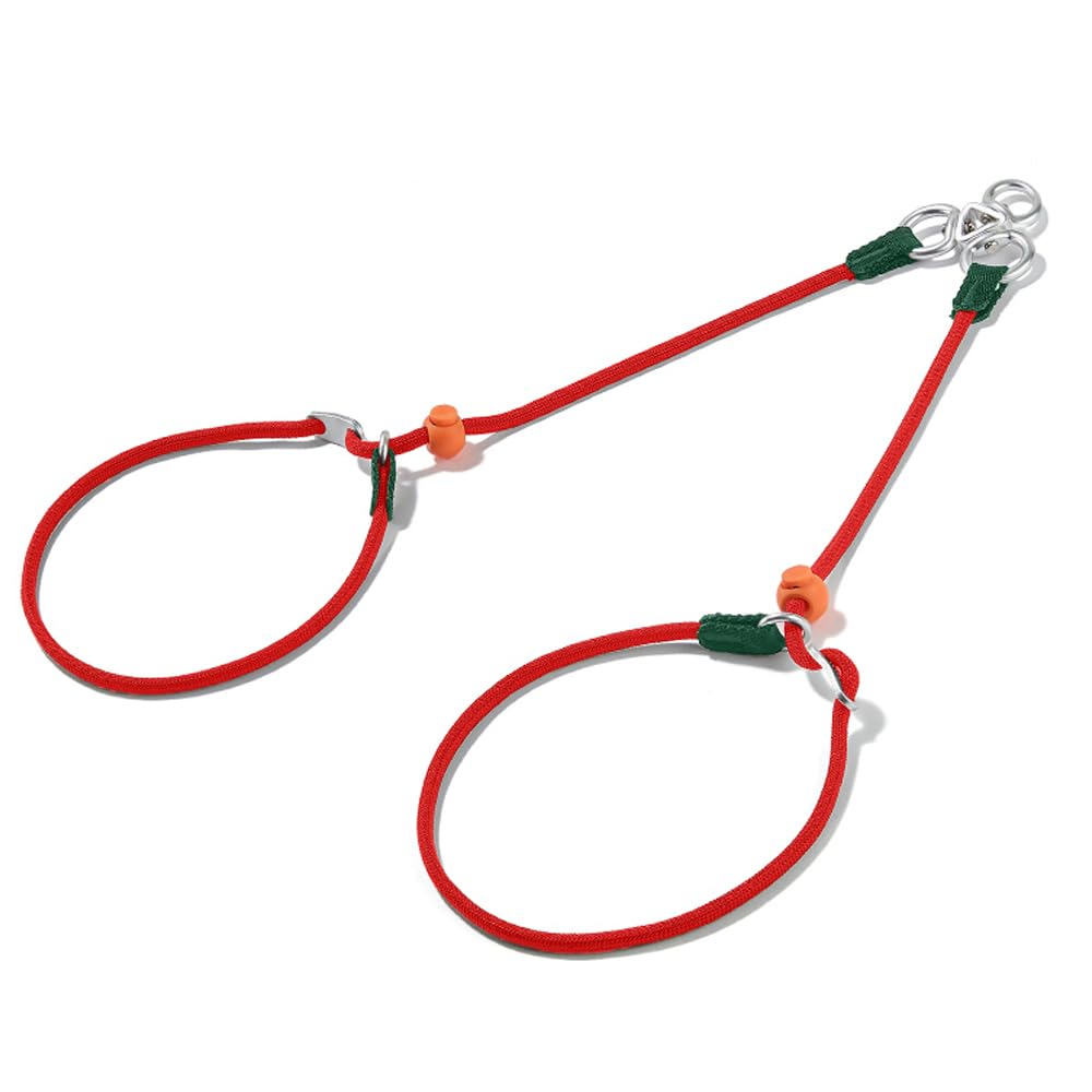 Howgo Double Slip Leash Slip Lead with Double Handles| Dual Dog Leash Lead for 2 Dogs,360° Swivel No Tangle | Dog Training Leash and Collar