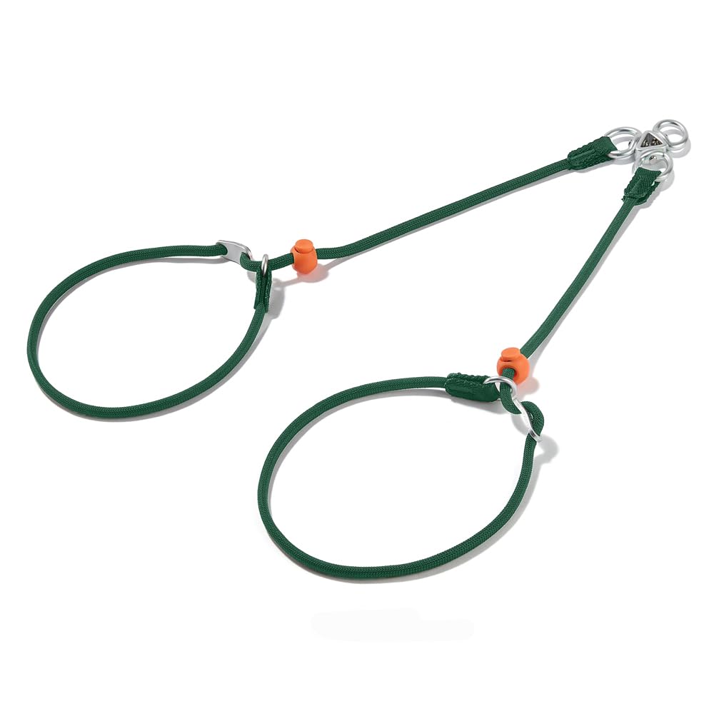 Howgo Double Slip Leash Slip Lead with Double Handles| Dual Dog Leash Lead for 2 Dogs,360° Swivel No Tangle | Dog Training Leash and Collar