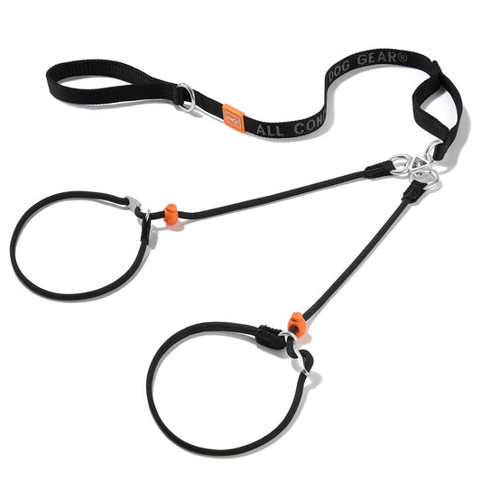 Double Slip Leash Lead with Double Handles | 360° Swivel No Tangle