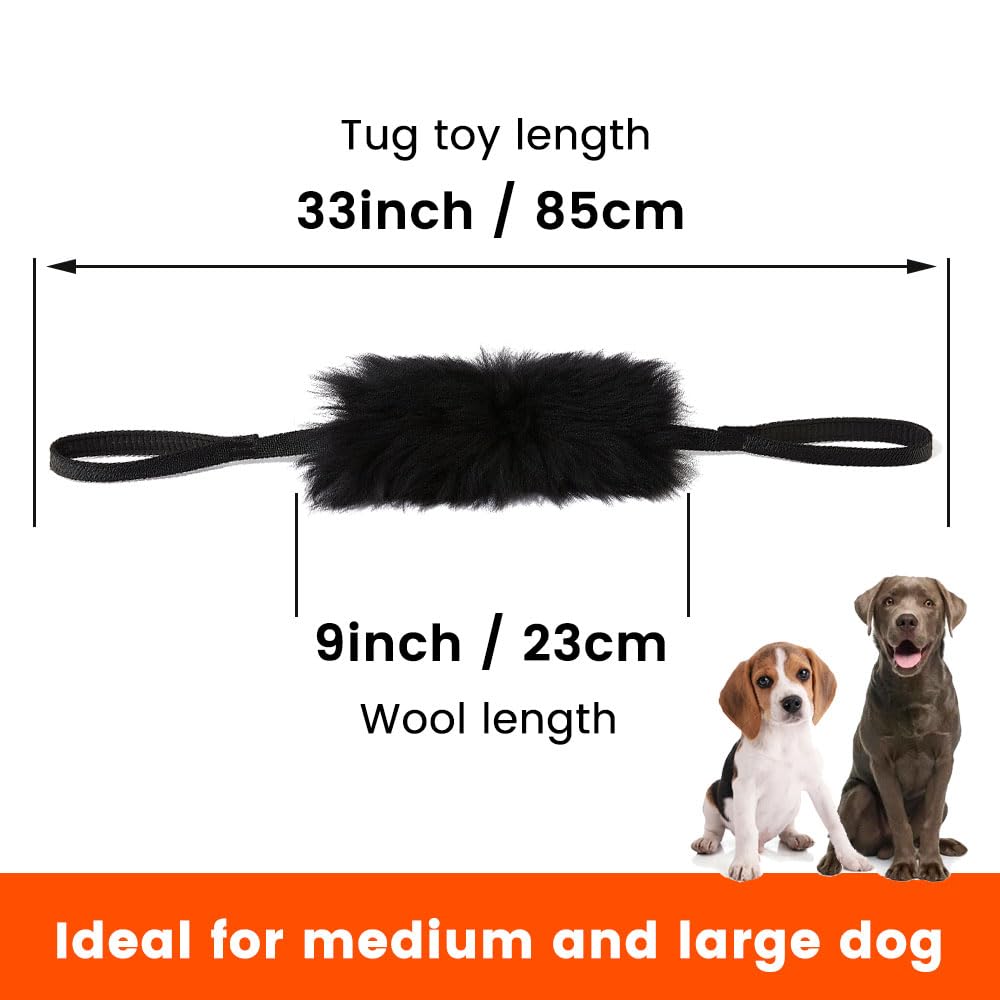 Dog Rope Tug Toy | Double Handles & 100% Sheepskin