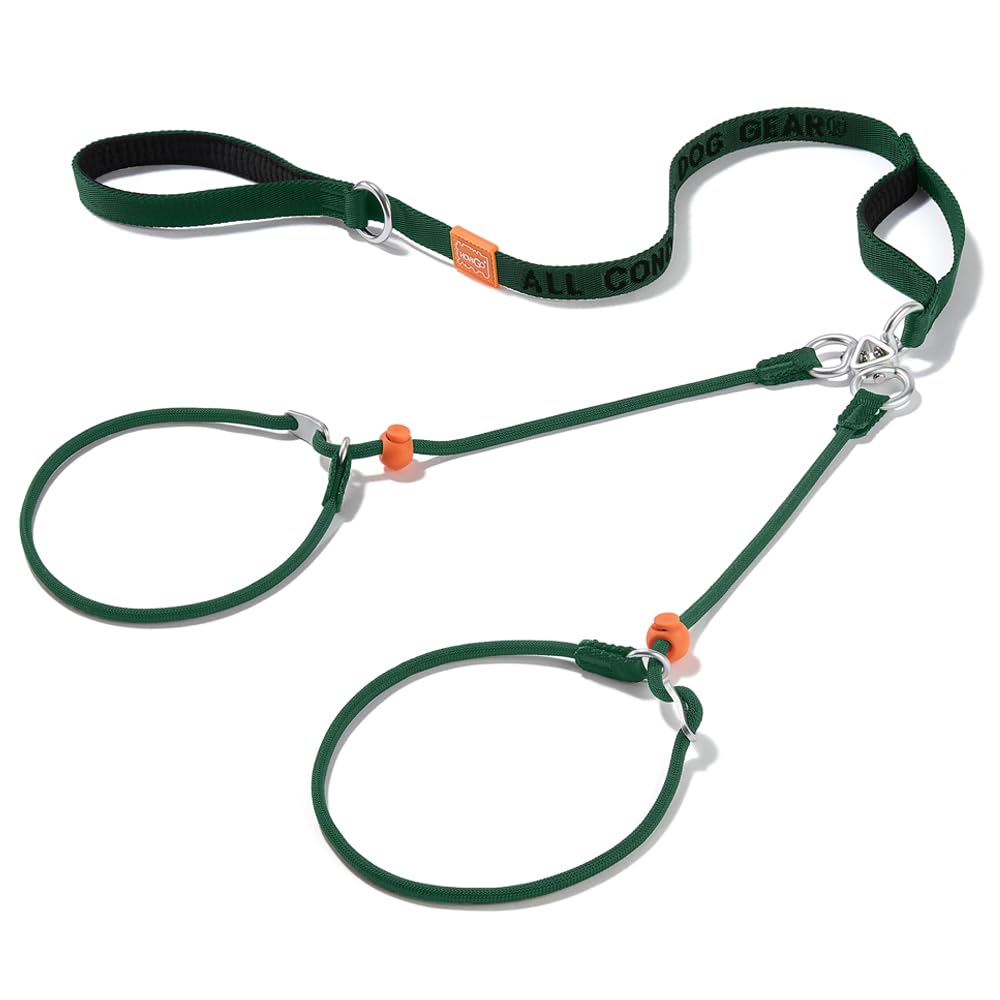 Howgo Double Slip Leash Slip Lead with Double Handles| Dual Dog Leash Lead for 2 Dogs,360° Swivel No Tangle | Dog Training Leash and Collar