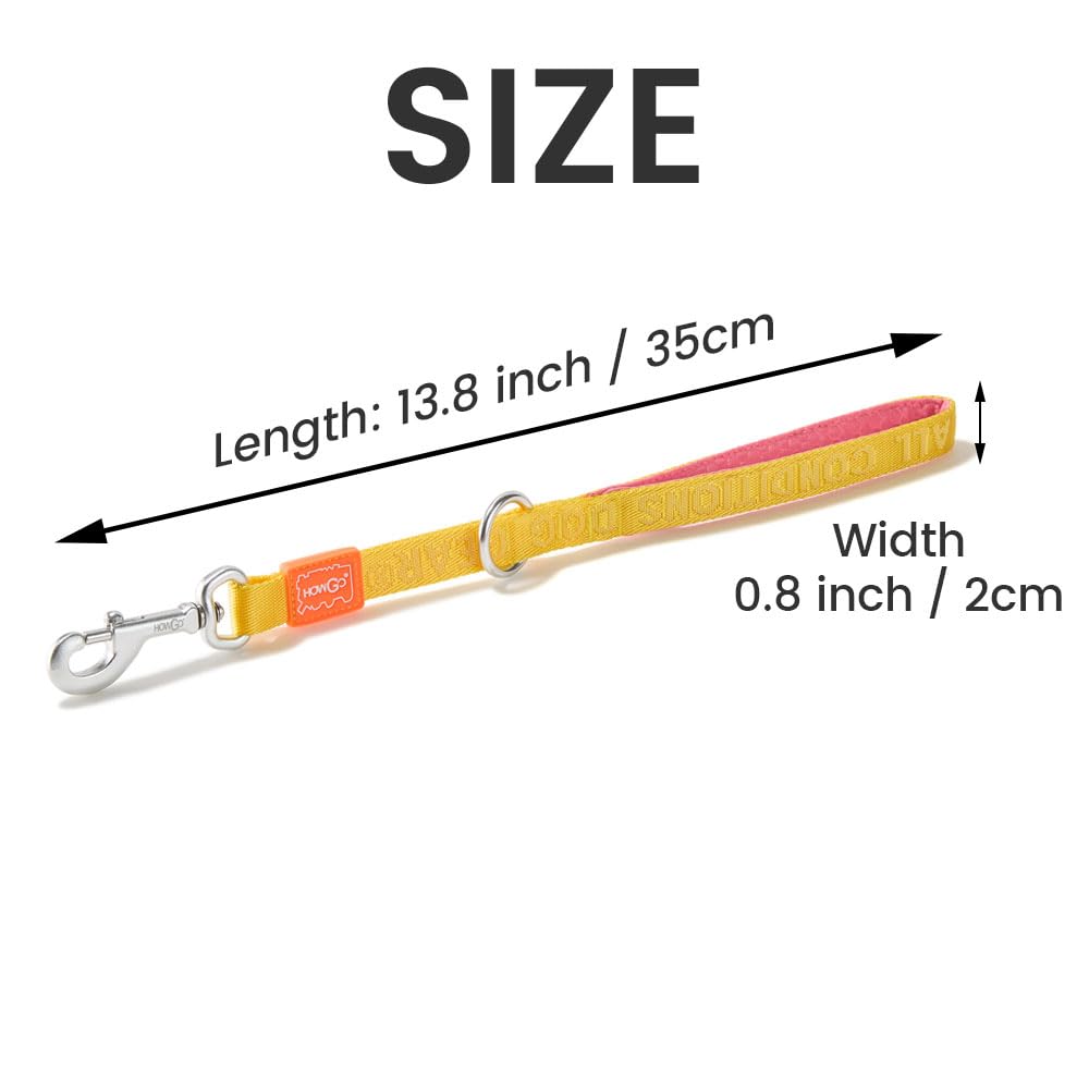 HOWGO Short Dog Leash - Aviation Aluminum Hook Lightweight Padded Handles Rope Traffic Leashes for Dogs for Large Dogs