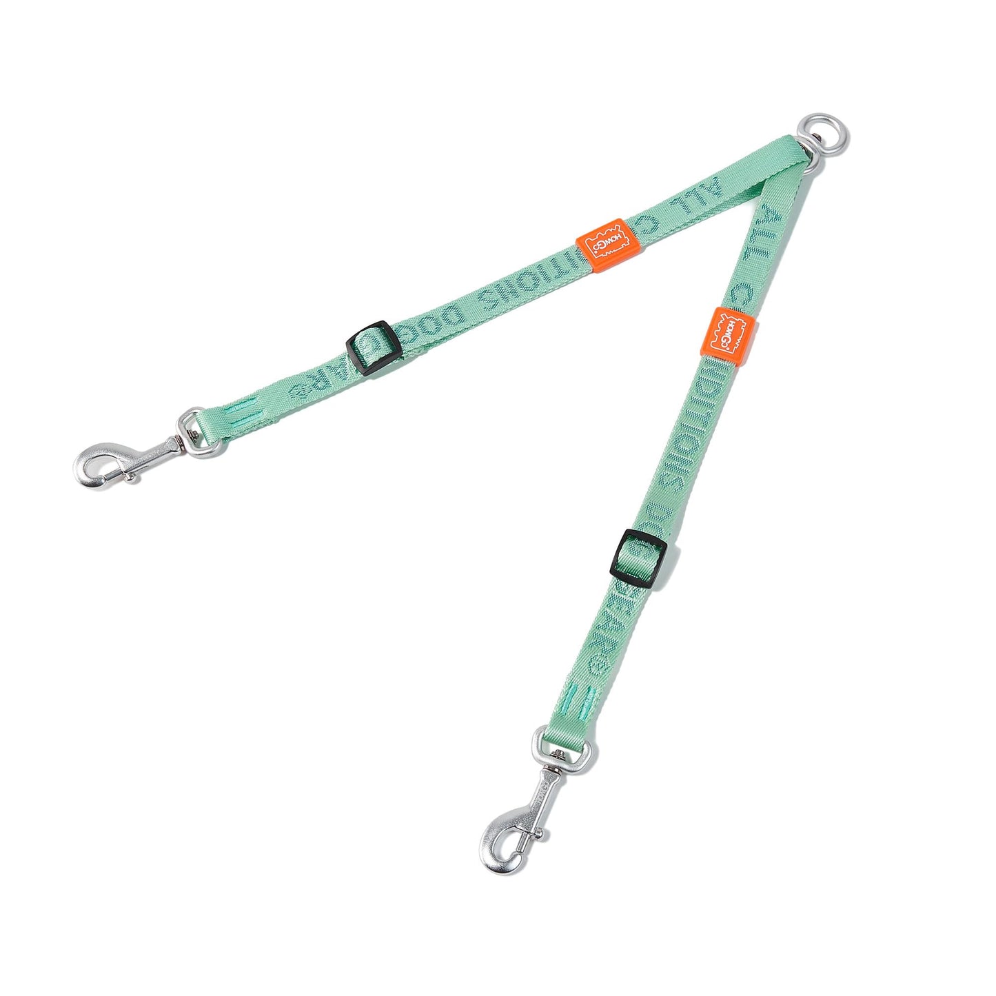 HOWGO Double Dog Leash, No Tangle 360° Swivel, Adjustable Two Padded Handles, Double Clip Dog Leash Coupler Splitter for All Breeds