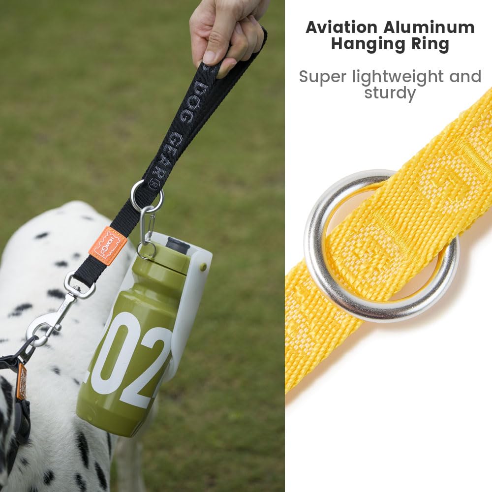 HOWGO Short Dog Leash - Aviation Aluminum Hook Lightweight Padded Handles Rope Traffic Leashes for Dogs for Large Dogs
