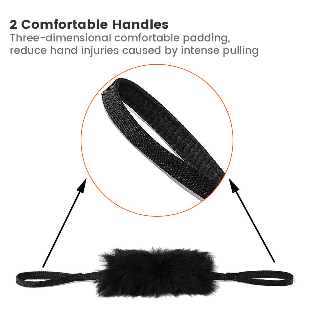 Dog Rope Tug Toy | Double Handles & 100% Sheepskin