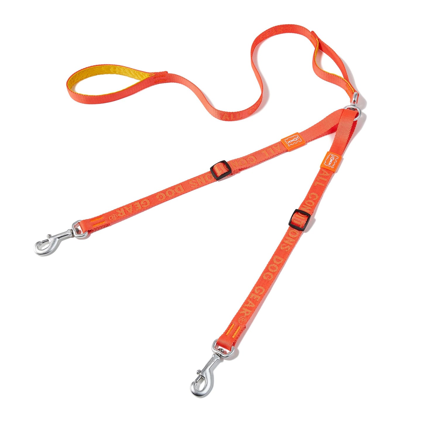 HOWGO Double Dog Leash, No Tangle 360° Swivel, Adjustable Two Padded Handles, Double Clip Dog Leash Coupler Splitter for All Breeds