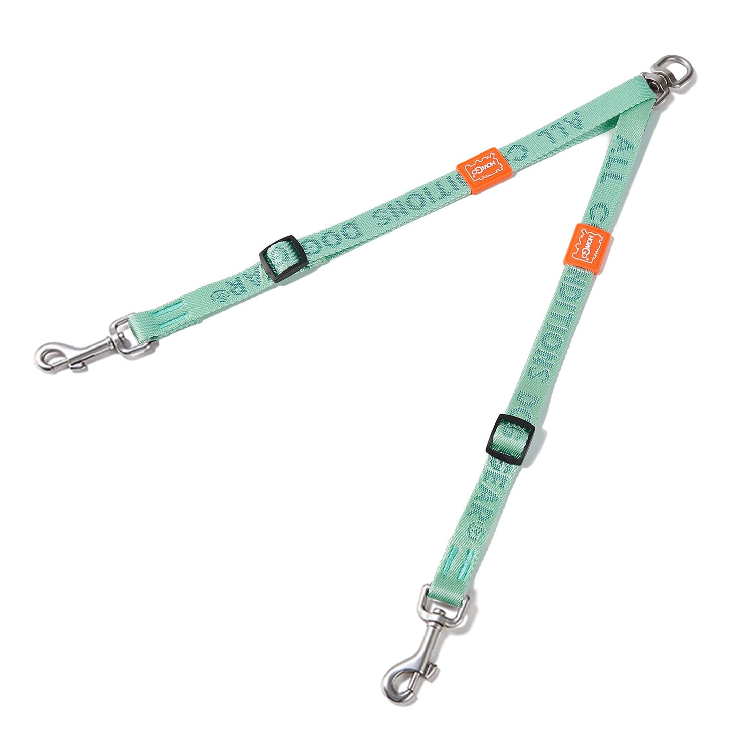 HOWGO Double Dog Leash, No Tangle 360° Swivel, Adjustable Two Padded Handles, Double Clip Dog Leash Coupler Splitter for All Breeds