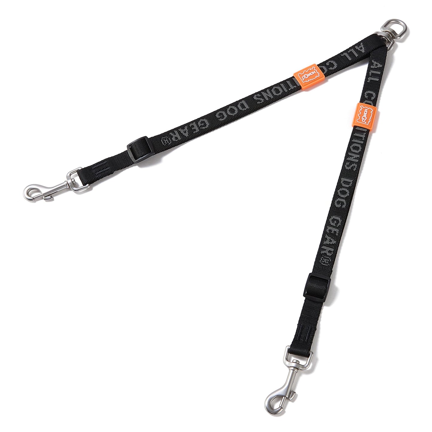 HOWGO Double Dog Leash, No Tangle 360° Swivel, Adjustable Two Padded Handles, Double Clip Dog Leash Coupler Splitter for All Breeds