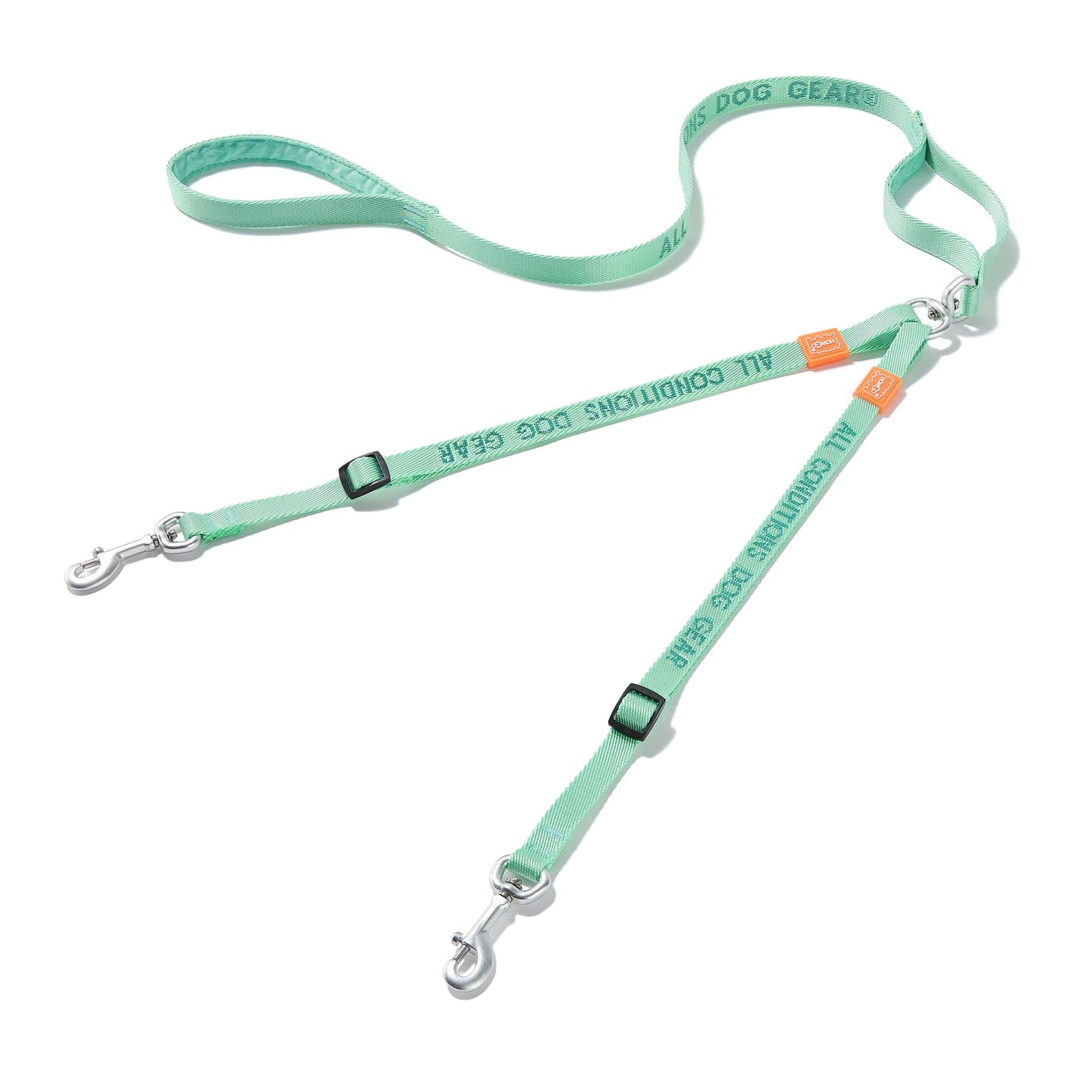 HOWGO Double Dog Leash, No Tangle 360° Swivel, Adjustable Two Padded Handles, Double Clip Dog Leash Coupler Splitter for All Breeds