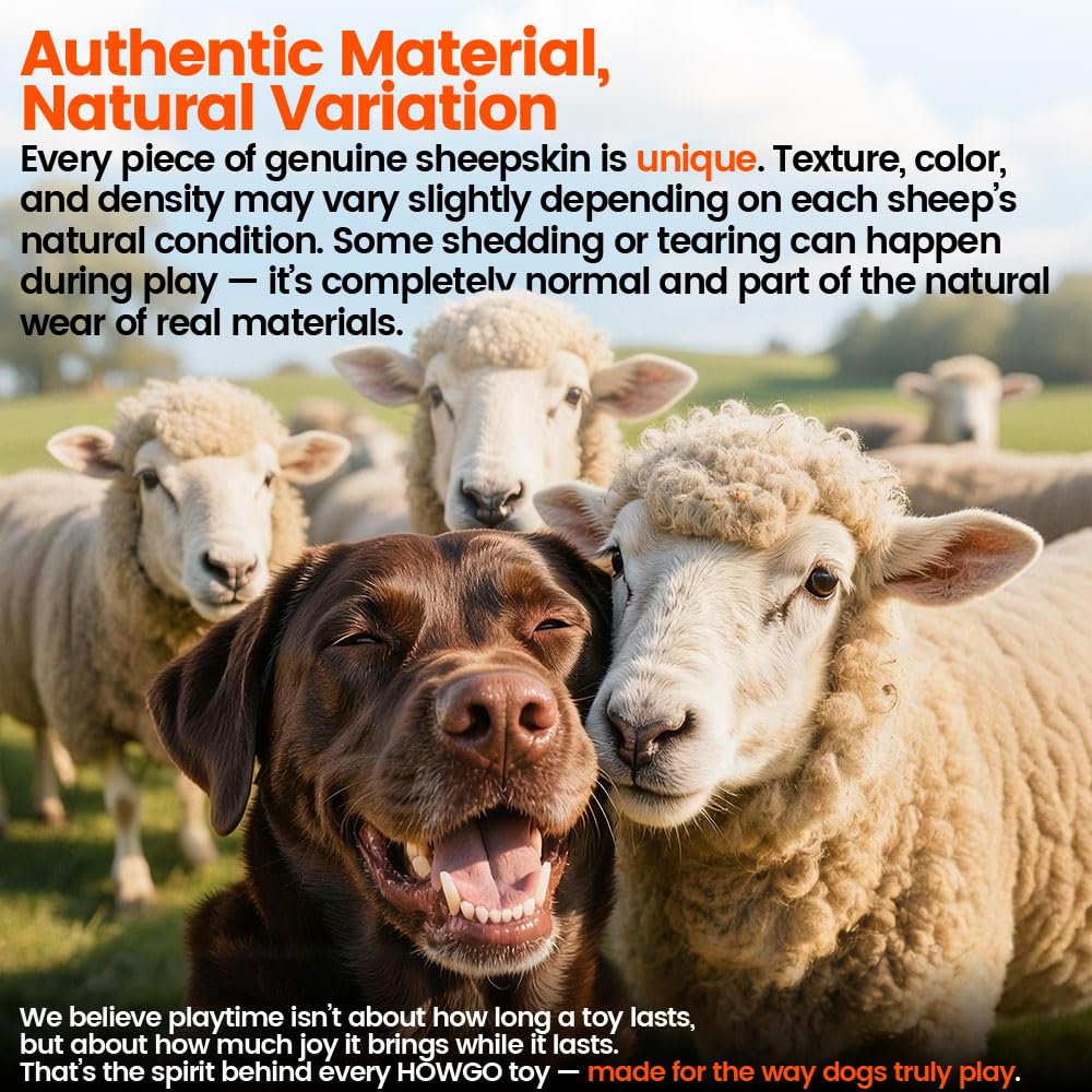 Dog Rope Tug Toy | Bungee Chaser & 100% Sheepskin