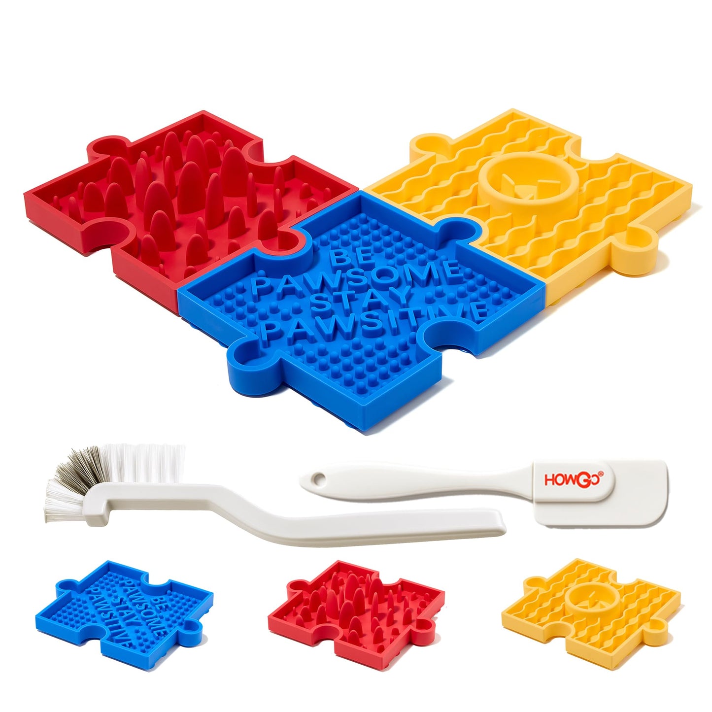 Slow Feeder Dog Bowls, Puzzle Lick Mat | 38 Suction Cups & Free Combination