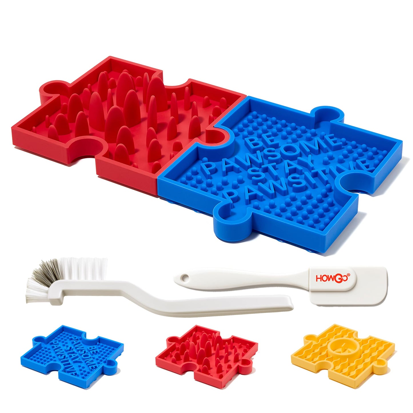 Slow Feeder Dog Bowls, Puzzle Lick Mat | 38 Suction Cups & Free Combination