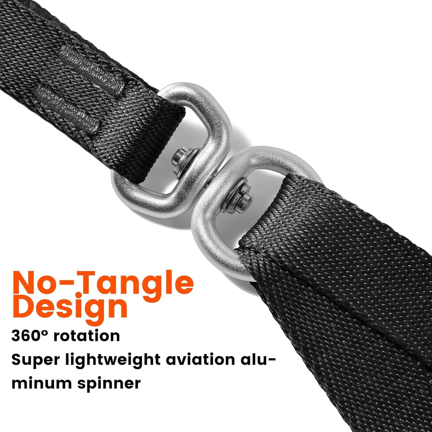 HOWGO Double Dog Leash, No Tangle 360° Swivel, Adjustable Two Padded Handles, Double Clip Dog Leash Coupler Splitter for All Breeds