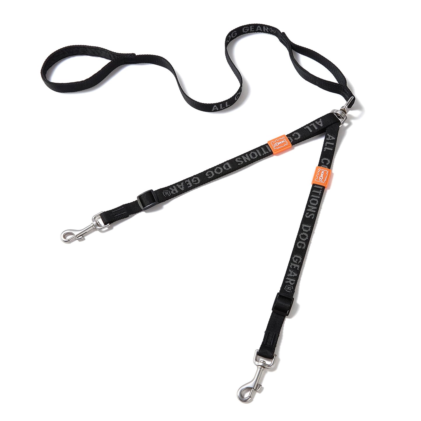 HOWGO Double Dog Leash, No Tangle 360° Swivel, Adjustable Two Padded Handles, Double Clip Dog Leash Coupler Splitter for All Breeds