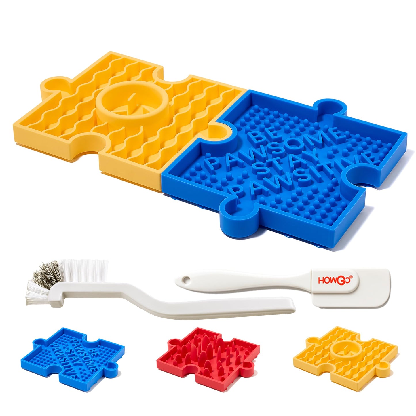 Slow Feeder Dog Bowls, Puzzle Lick Mat | 38 Suction Cups & Free Combination