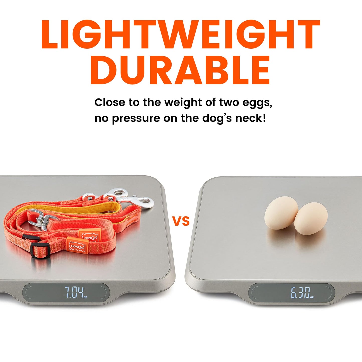 HOWGO Double Dog Leash, No Tangle 360° Swivel, Adjustable Two Padded Handles, Double Clip Dog Leash Coupler Splitter for All Breeds