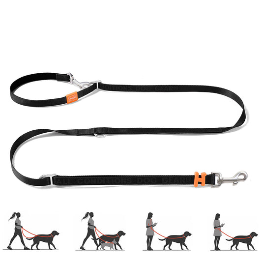 HOWGO Hands Free Dog Leash with Padded Handle,Multifunctional Crossbody Waist Leash for Walking Running Jogging Training,7.5 FT Nylon Adjustable Length for All Breeds