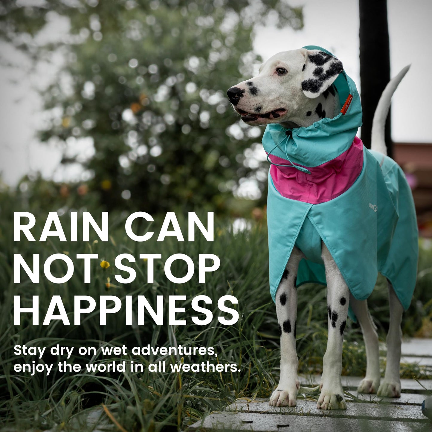 HOWGO Dog Raincoat Adjustable Pet Waterproof Windproof Jacket Dog Rain Jacket with Leash Hole for Small Medium and Large Dogs