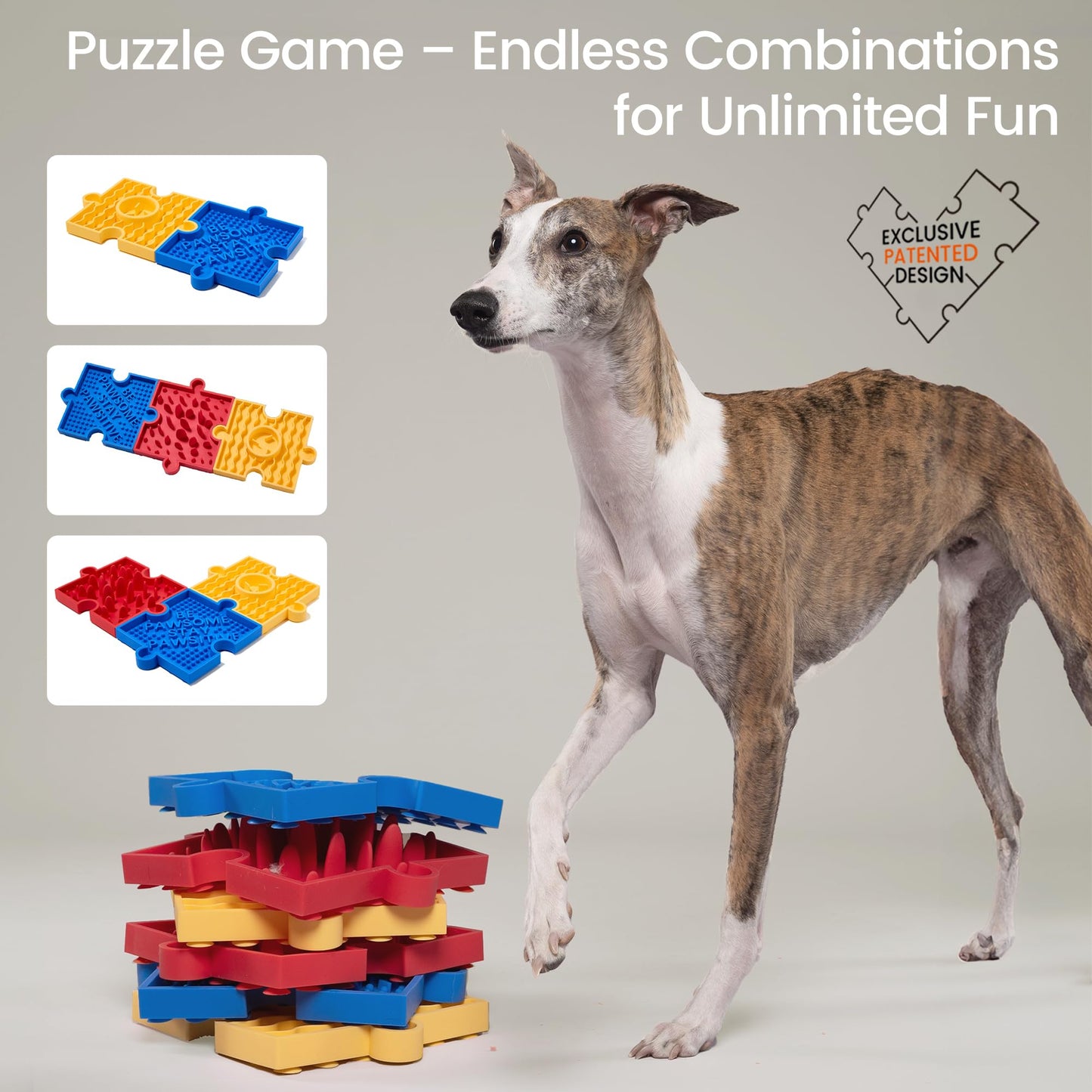Slow Feeder Dog Bowls, Puzzle Lick Mat | 38 Suction Cups & Free Combination