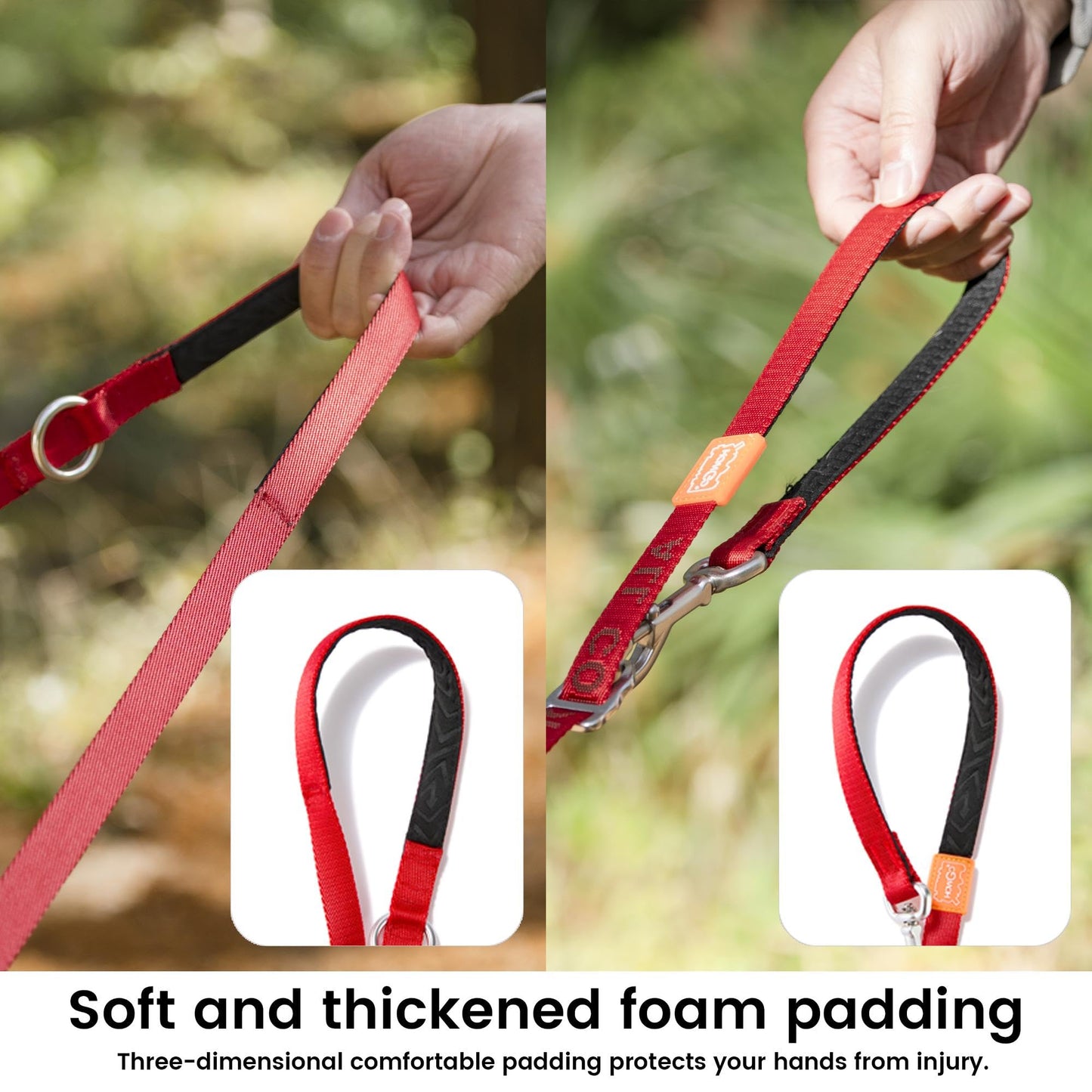 HOWGO Hands Free Dog Leash with Padded Handle,Multifunctional Crossbody Waist Leash for Walking Running Jogging Training,7.5 FT Nylon Adjustable Length for All Breeds