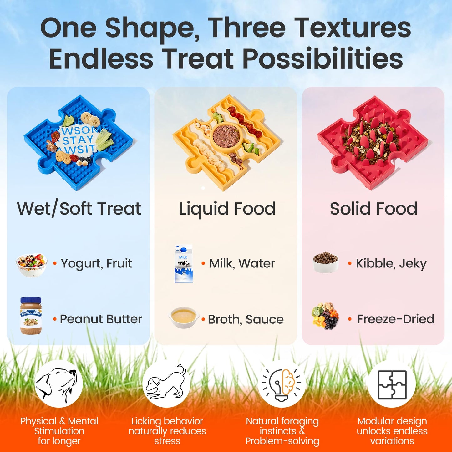 Slow Feeder Dog Bowls, Puzzle Lick Mat | 38 Suction Cups & Free Combination