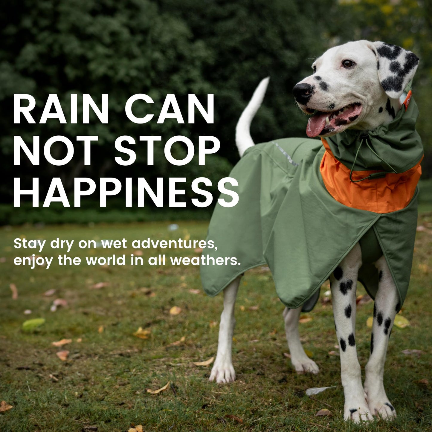 HOWGO Dog Raincoat Adjustable Pet Waterproof Windproof Jacket Dog Rain Jacket with Leash Hole for Small Medium and Large Dogs