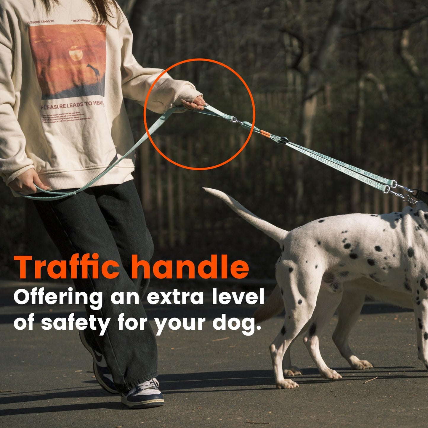 HOWGO Double Dog Leash, No Tangle 360° Swivel, Adjustable Two Padded Handles, Double Clip Dog Leash Coupler Splitter for All Breeds